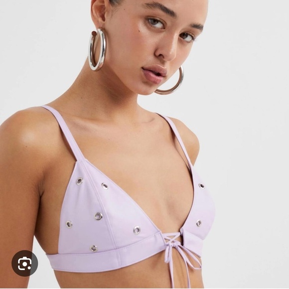 NWT For Love & Lemons Roxie Bralette Size Extra Small XS Purple Lilac - Picture 1 of 7